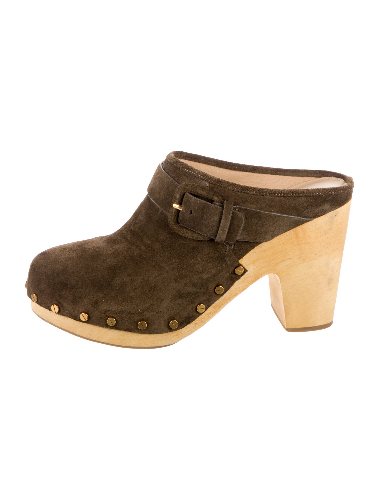 Veronica Beard Suede Studded Accents Mules