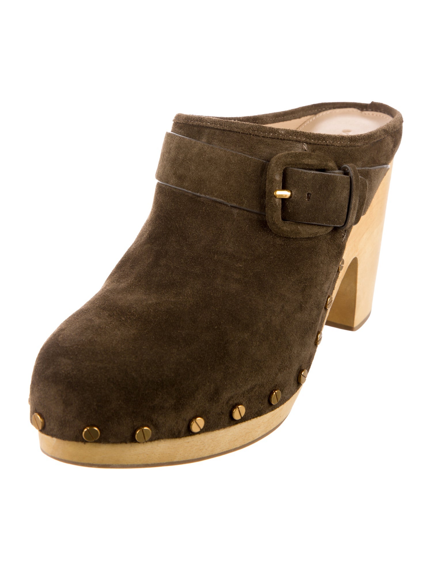 Veronica Beard Suede Studded Accents Mules