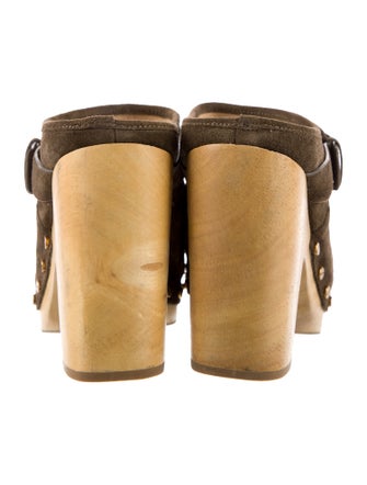 Veronica Beard Suede Studded Accents Mules