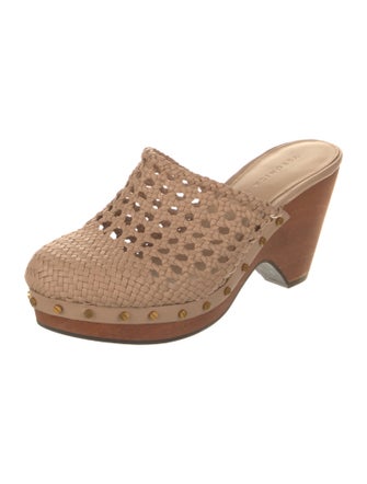 Veronica Beard Leather Studded Accents Mules