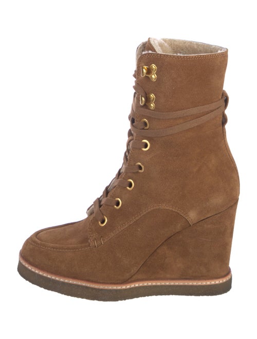 Veronica Beard Suede Lace-Up Boots