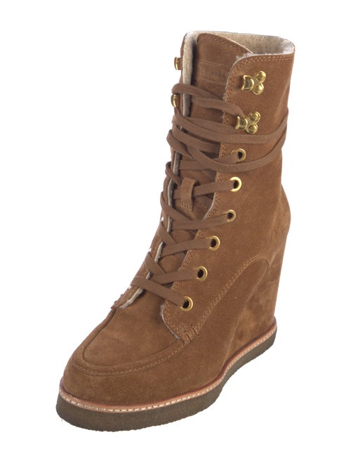 Veronica Beard Suede Lace-Up Boots