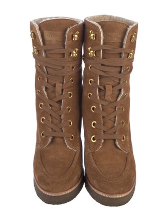 Veronica Beard Suede Lace-Up Boots