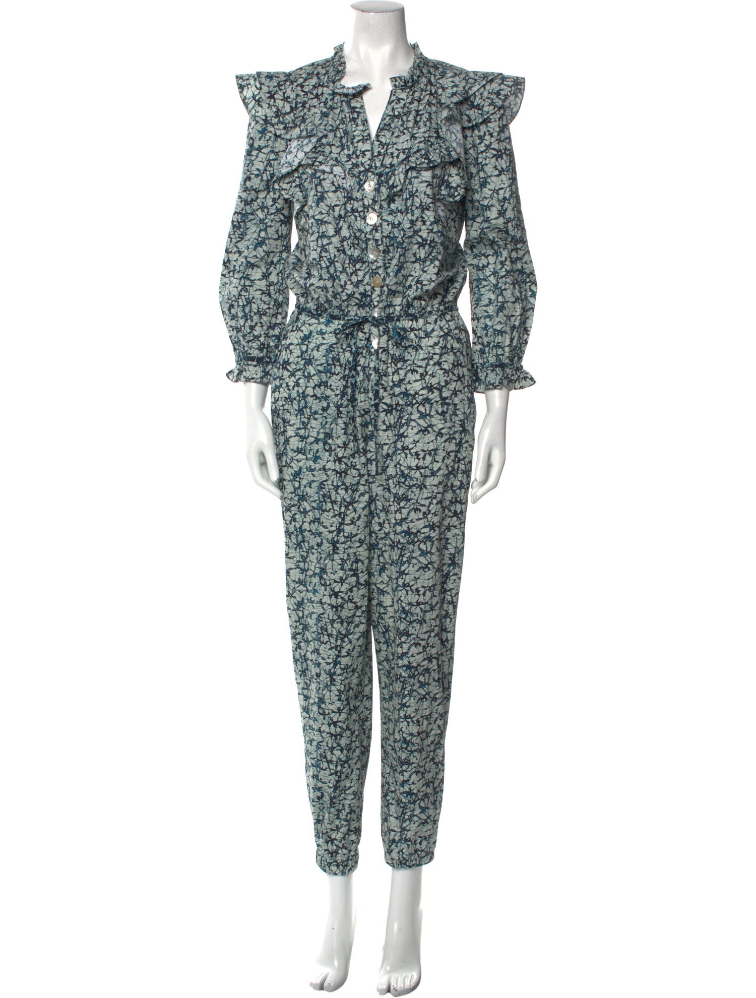 Veronica Beard Printed V-Neck Jumpsuit