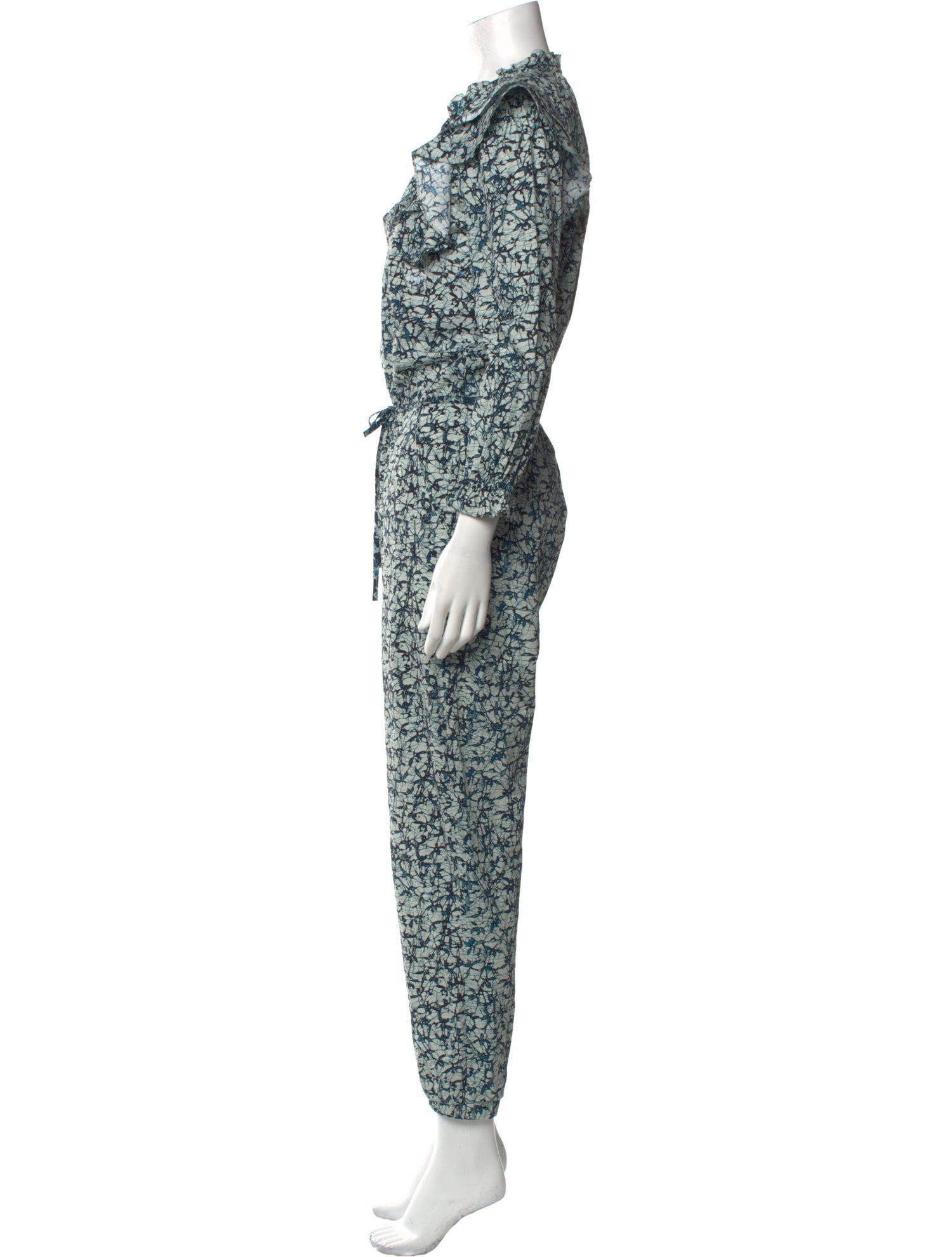 Veronica Beard Printed V-Neck Jumpsuit