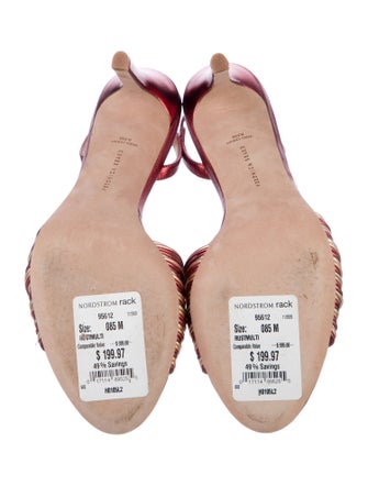 Veronica Beard Leather Striped Slingback Sandals