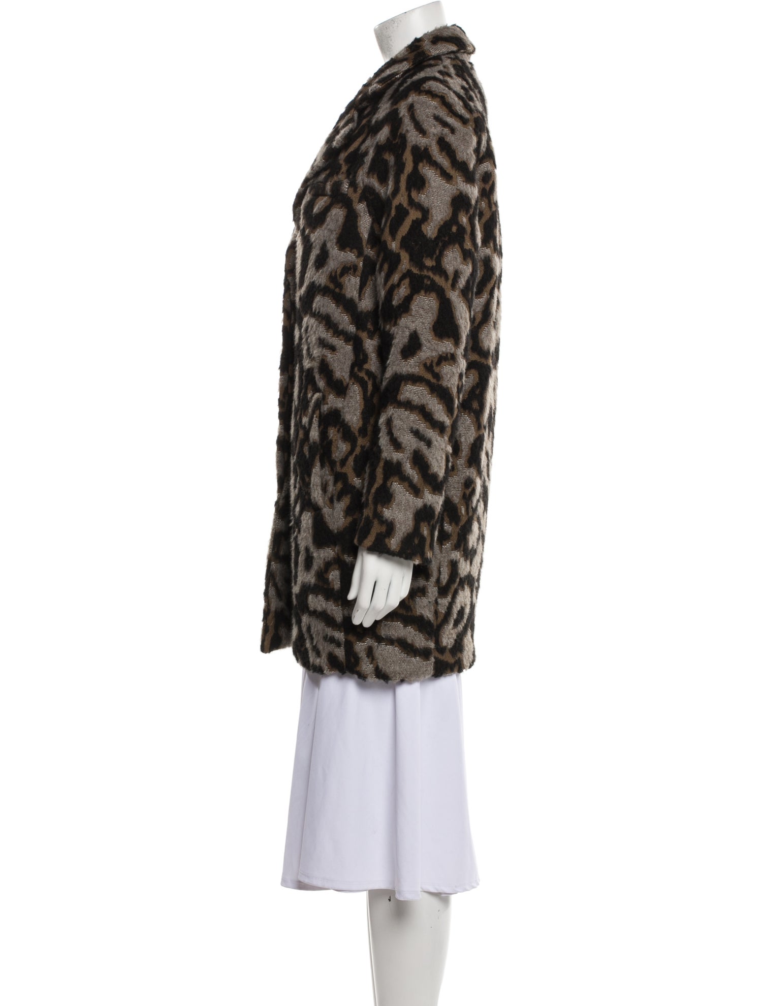 Veronica Beard Animal Print Faux Fur Coat