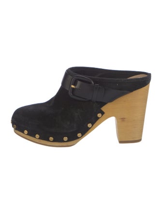 Veronica Beard Suede Studded Accents Mules