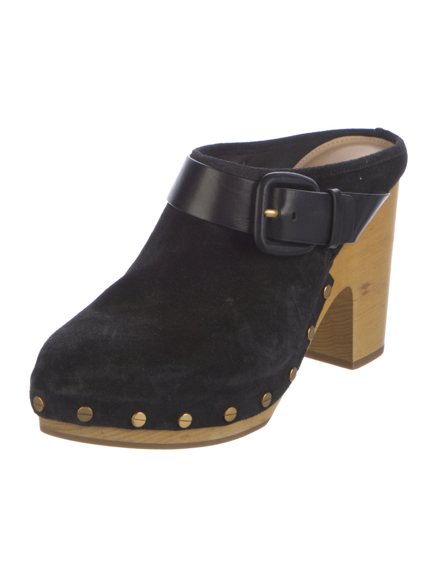 Veronica Beard Suede Studded Accents Mules