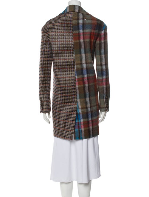 Veronica Beard Virgin Wool Plaid Print Coat
