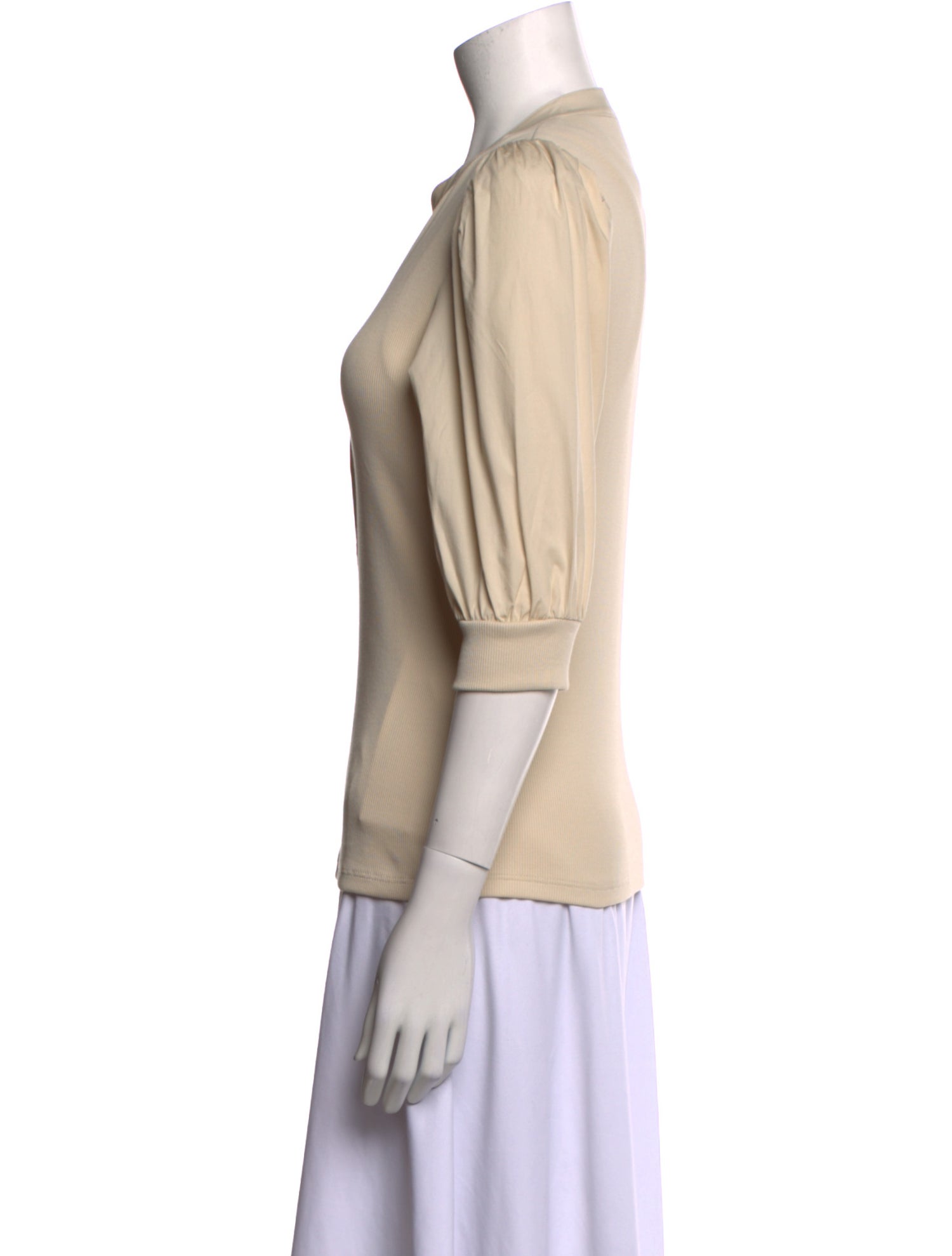 Veronica Beard V-Neck Three-Quarter Sleeve Polo