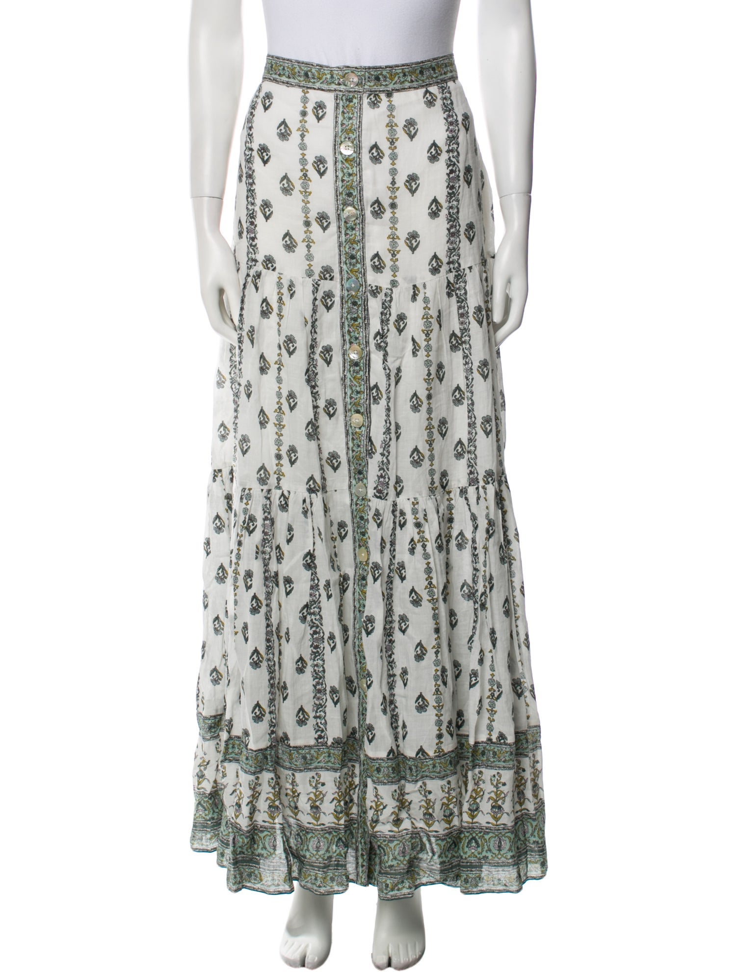 Veronica Beard Printed Long Skirt