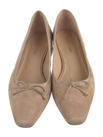 Veronica Beard Suede Bow Accents Ballet Flats