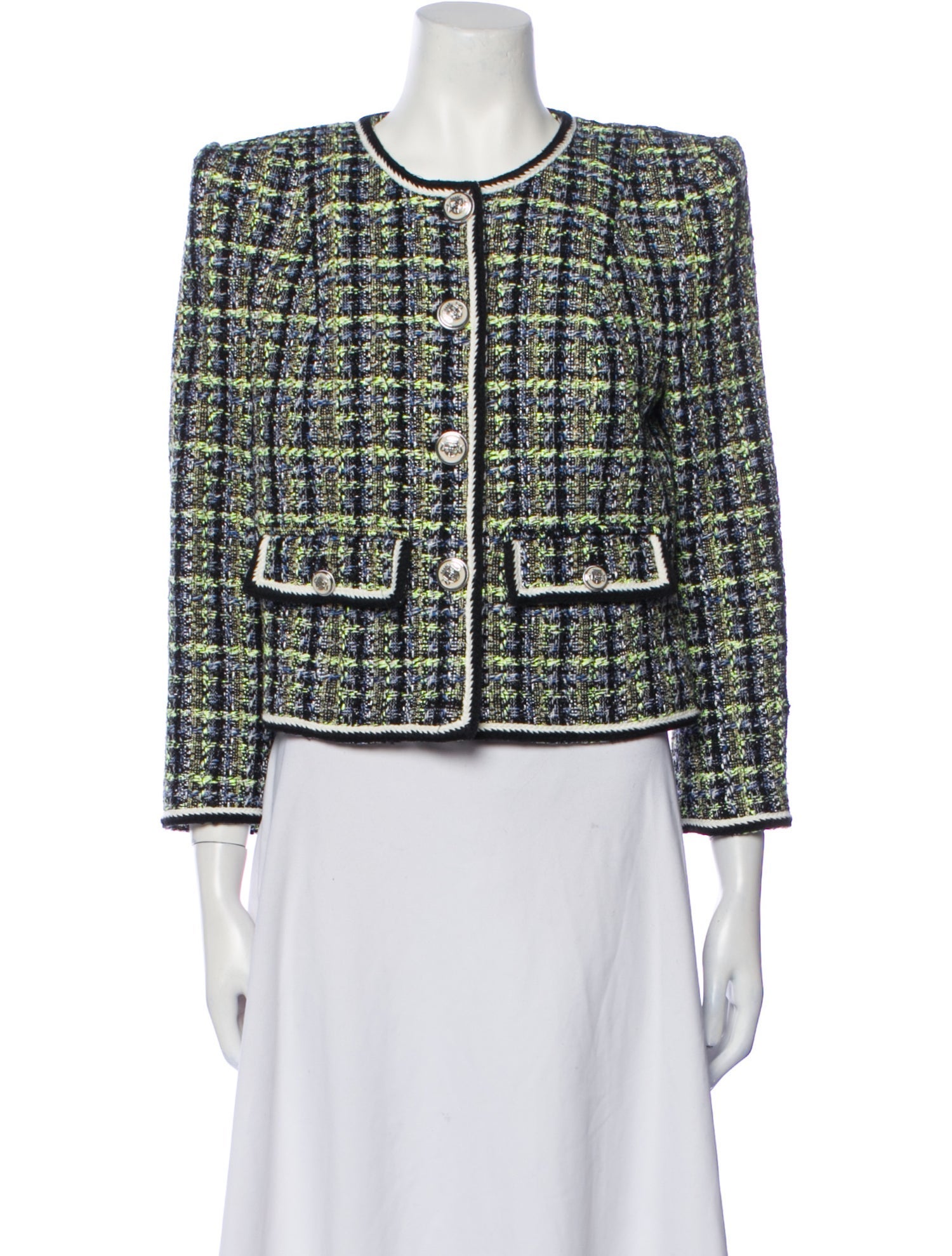 Veronica Beard Tweed Pattern Evening Jacket
