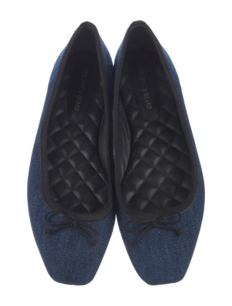 Veronica Beard Denim Bow Accents Ballet Flats