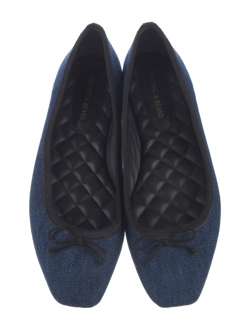 Veronica Beard Denim Bow Accents Ballet Flats