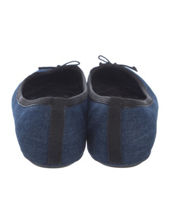 Veronica Beard Denim Bow Accents Ballet Flats