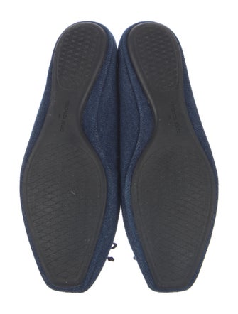 Veronica Beard Denim Bow Accents Ballet Flats