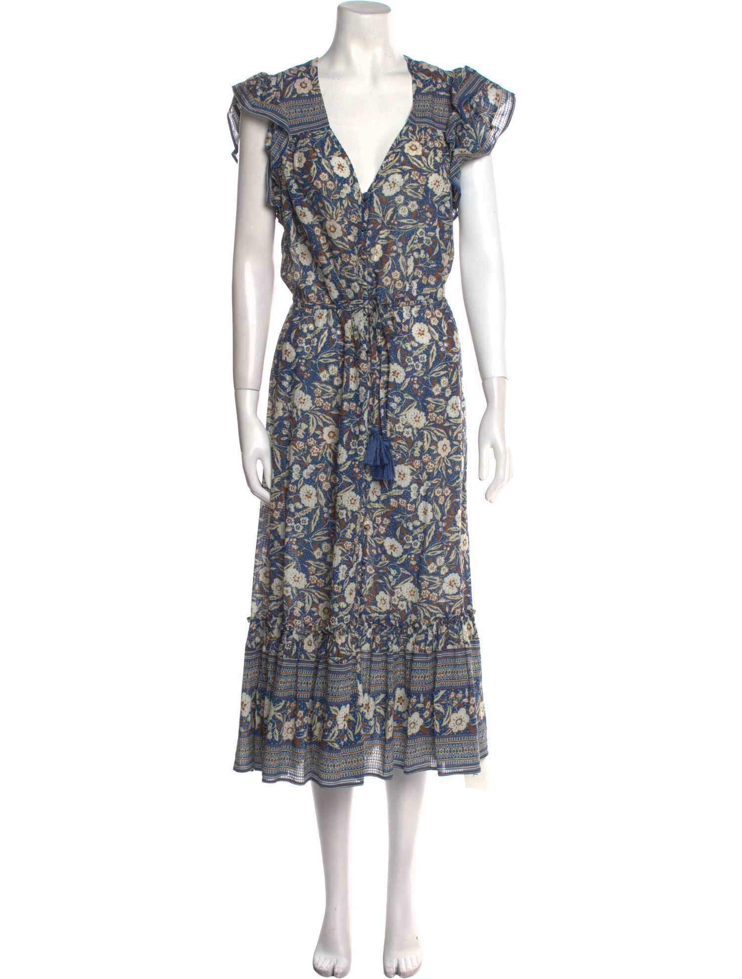 Veronica Beard Floral Print Long Dress