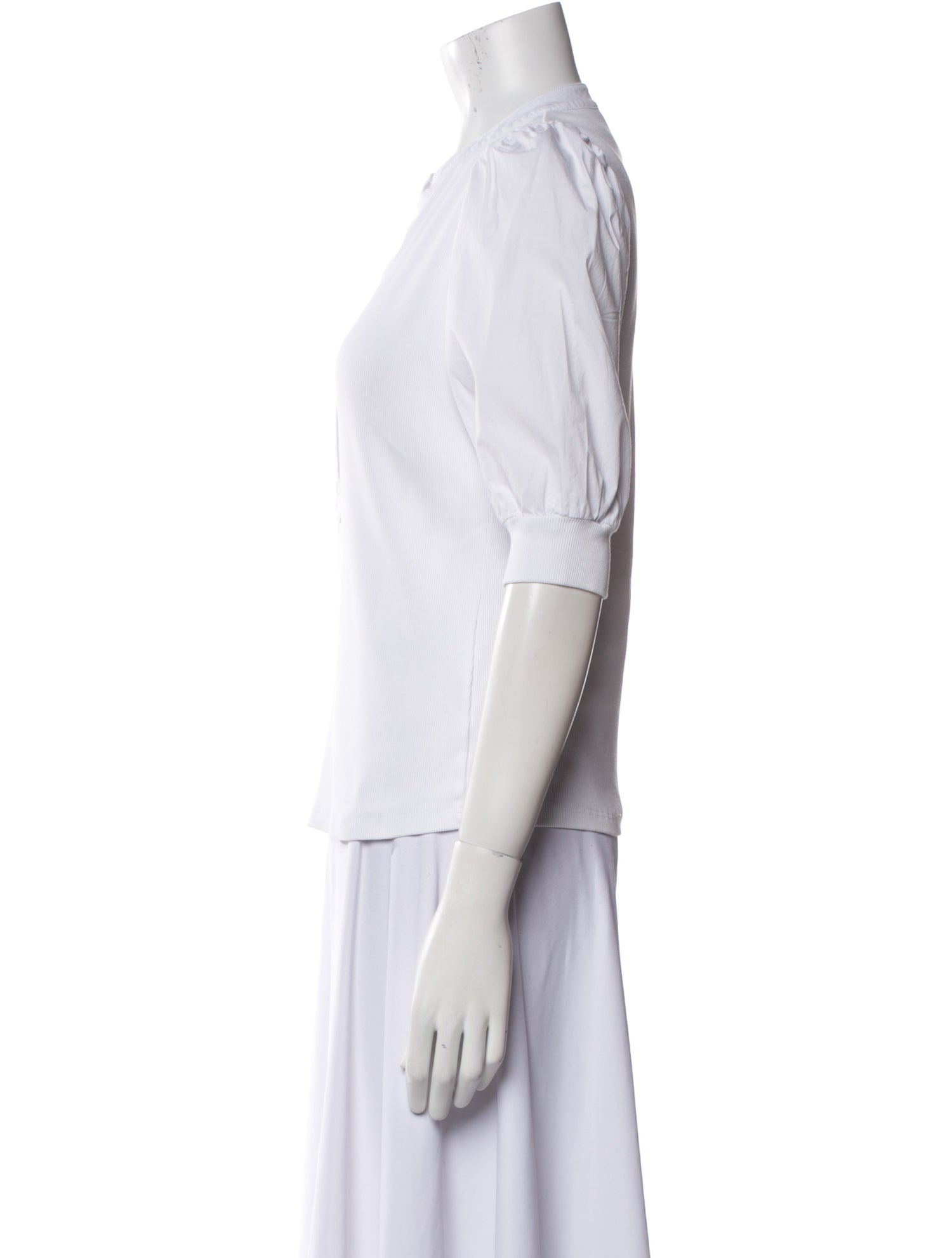 Veronica Beard V-Neck Three-Quarter Sleeve Polo