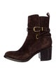 Veronica Beard Suede Moto Boots