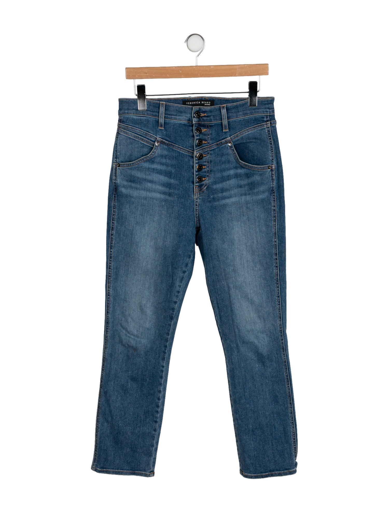 Veronica Beard High-Rise Straight Leg Jeans