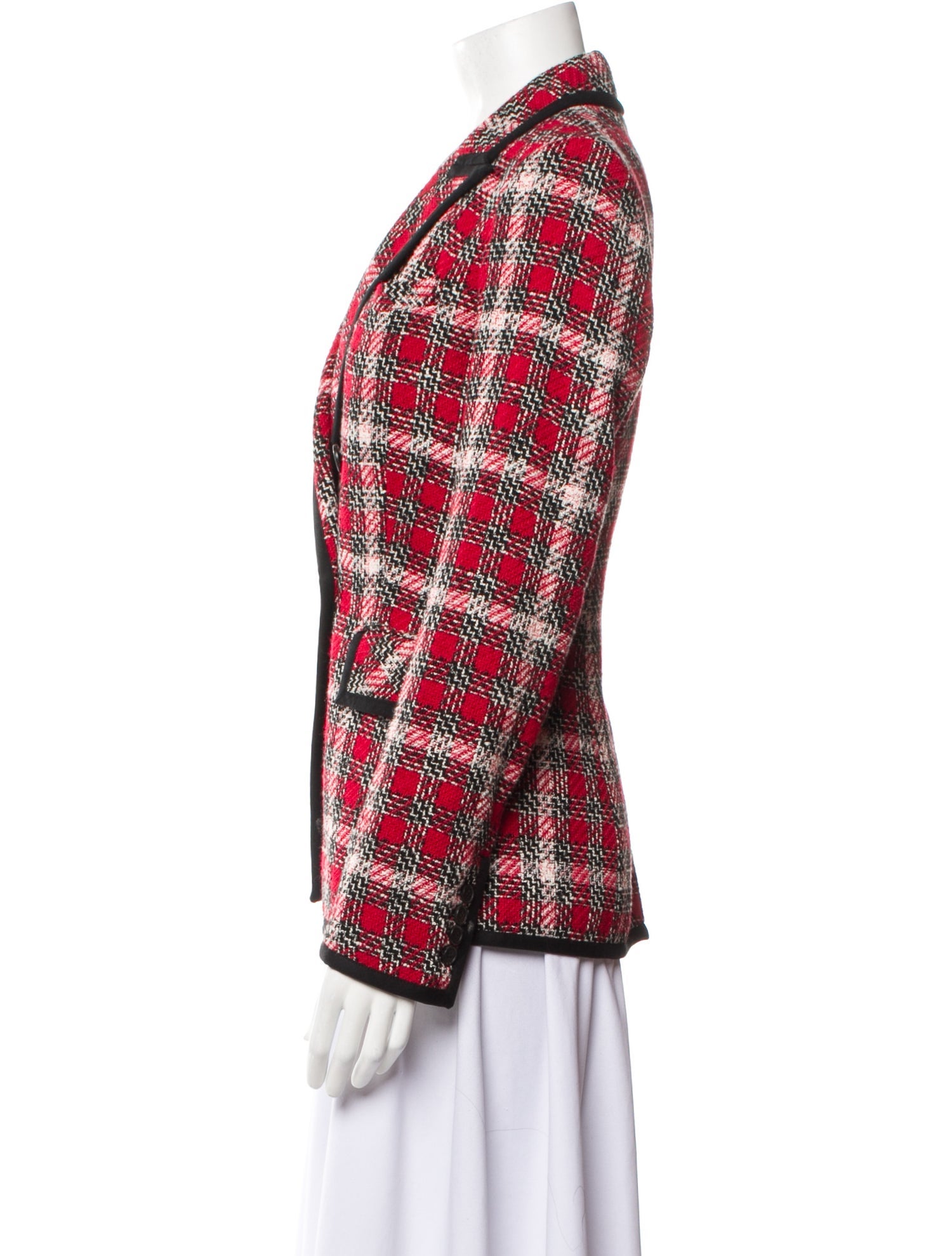Veronica Beard Plaid Print Blazer