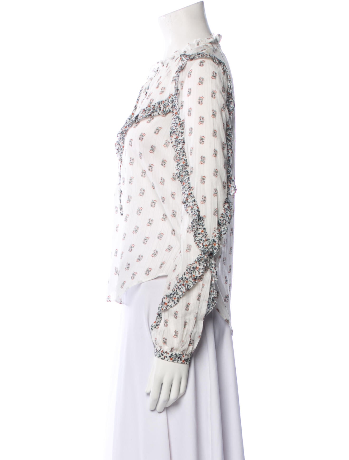 Veronica Beard Floral Print V-Neck Blouse