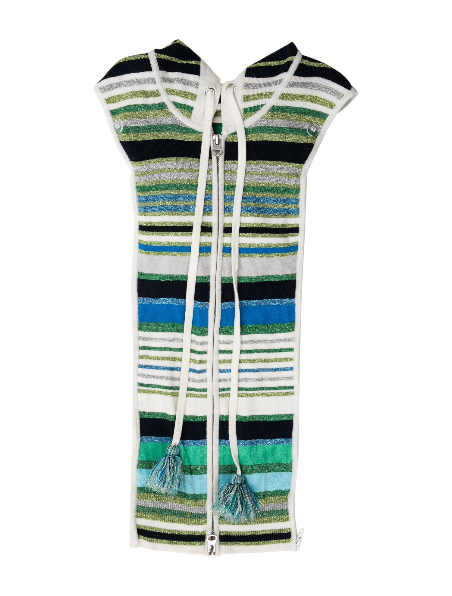 Veronica Beard Green striped dickey