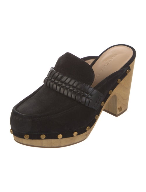 Veronica Beard Suede Studded Accents Mules