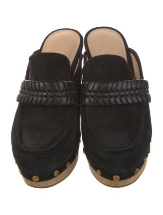 Veronica Beard Suede Studded Accents Mules