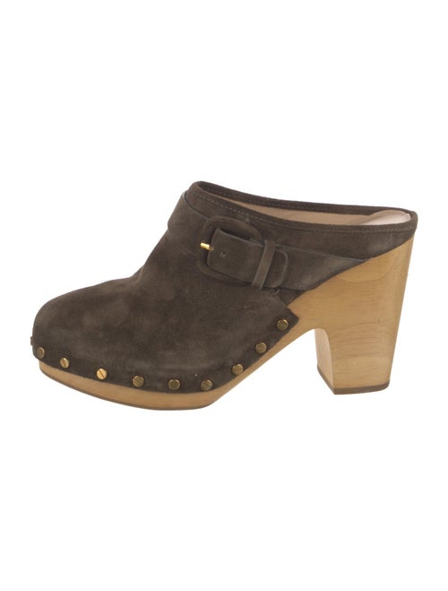 Veronica Beard Suede Studded Accents Mules