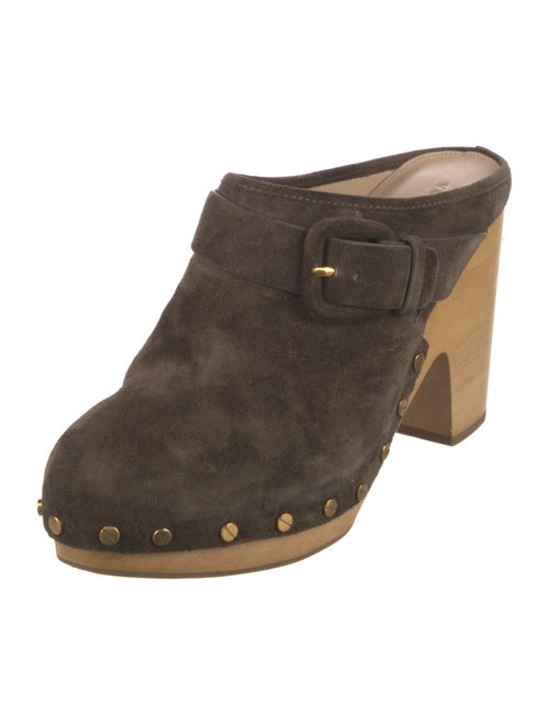 Veronica Beard Suede Studded Accents Mules