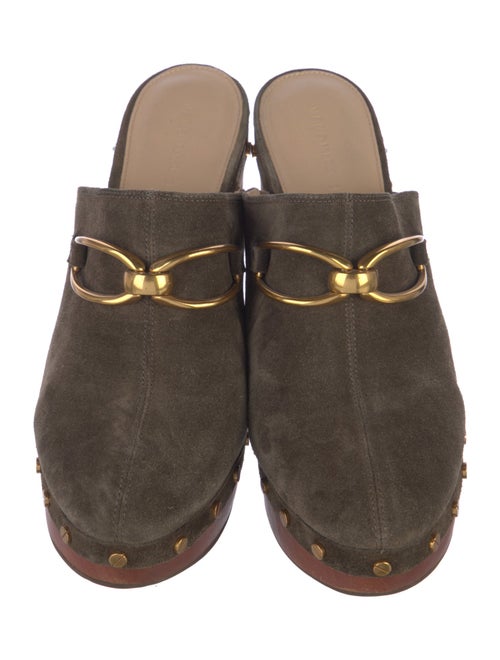 Veronica Beard Suede Studded Accents Mules