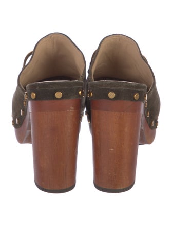 Veronica Beard Suede Studded Accents Mules