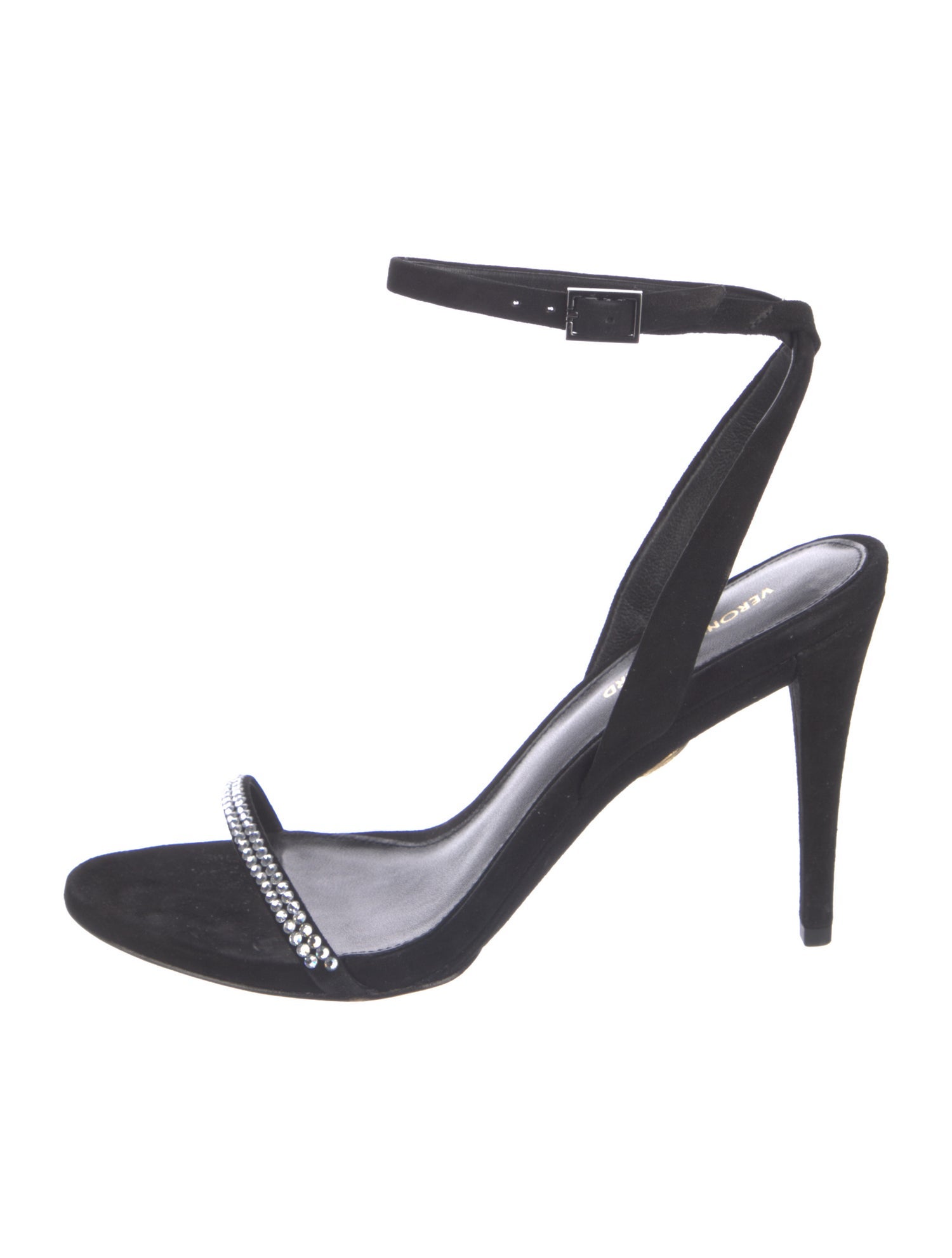 Veronica Beard Suede Crystal Embellishments Sandals