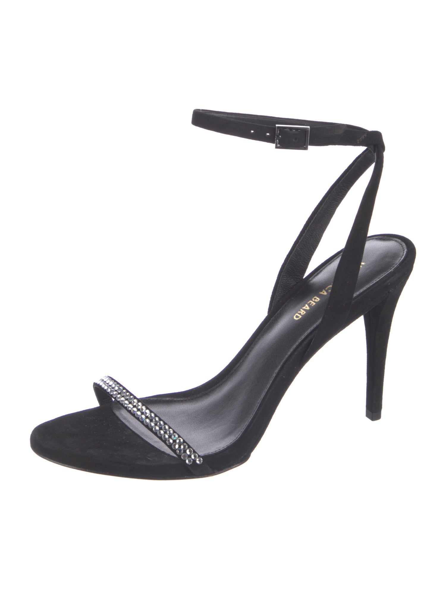 Veronica Beard Suede Crystal Embellishments Sandals