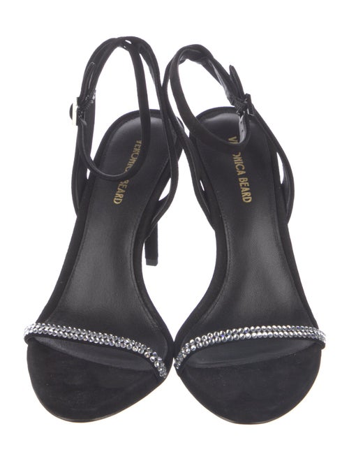 Veronica Beard Suede Crystal Embellishments Sandals