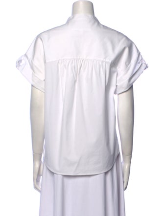 Veronica Beard Short Sleeve Button-Up Top