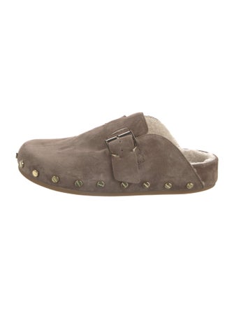 Veronica Beard Suede Studded Accents Mules