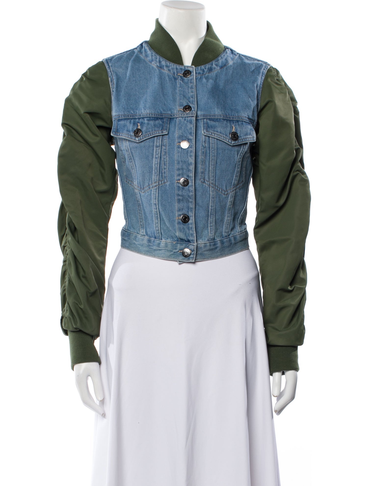 Veronica Beard Colorblock Pattern Denim Jacket