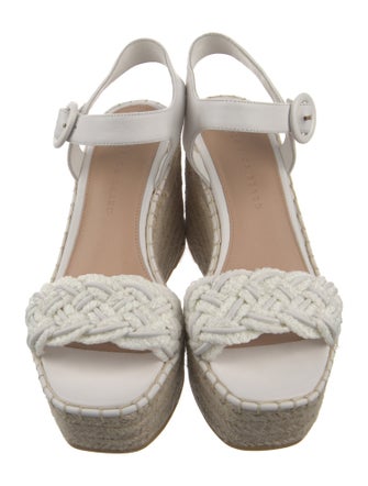 Veronica Beard Leather Floral Print Espadrilles