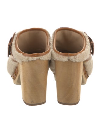 Veronica Beard Shearling Studded Accents Mules