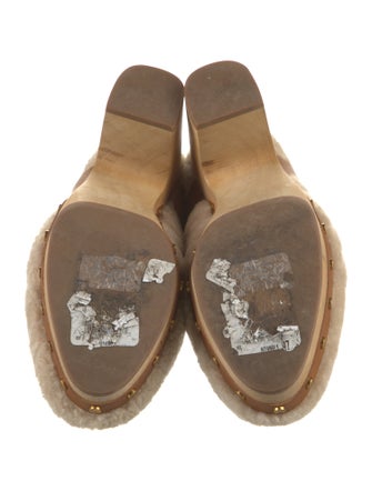 Veronica Beard Shearling Studded Accents Mules