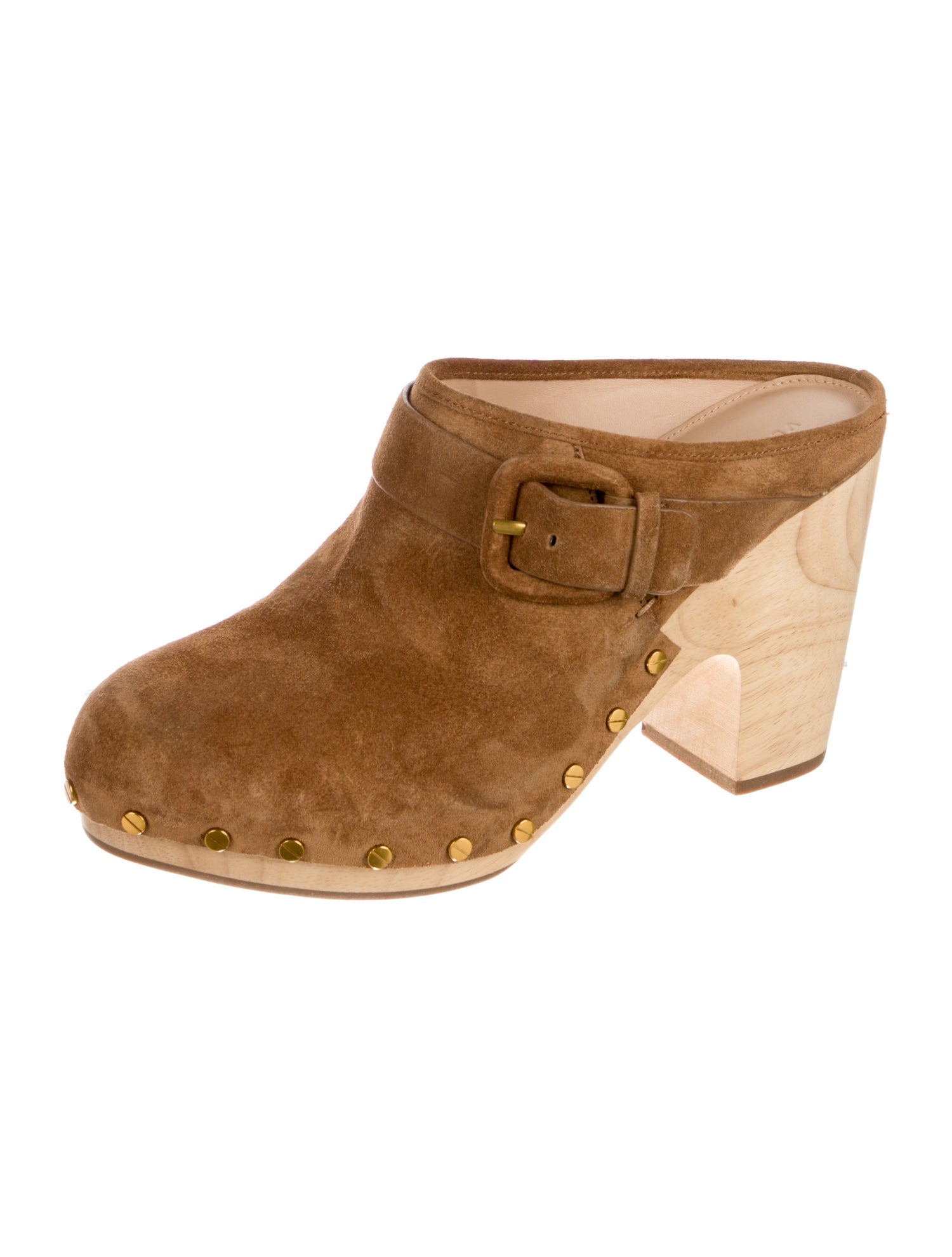 Veronica Beard Suede Studded Accents Mules