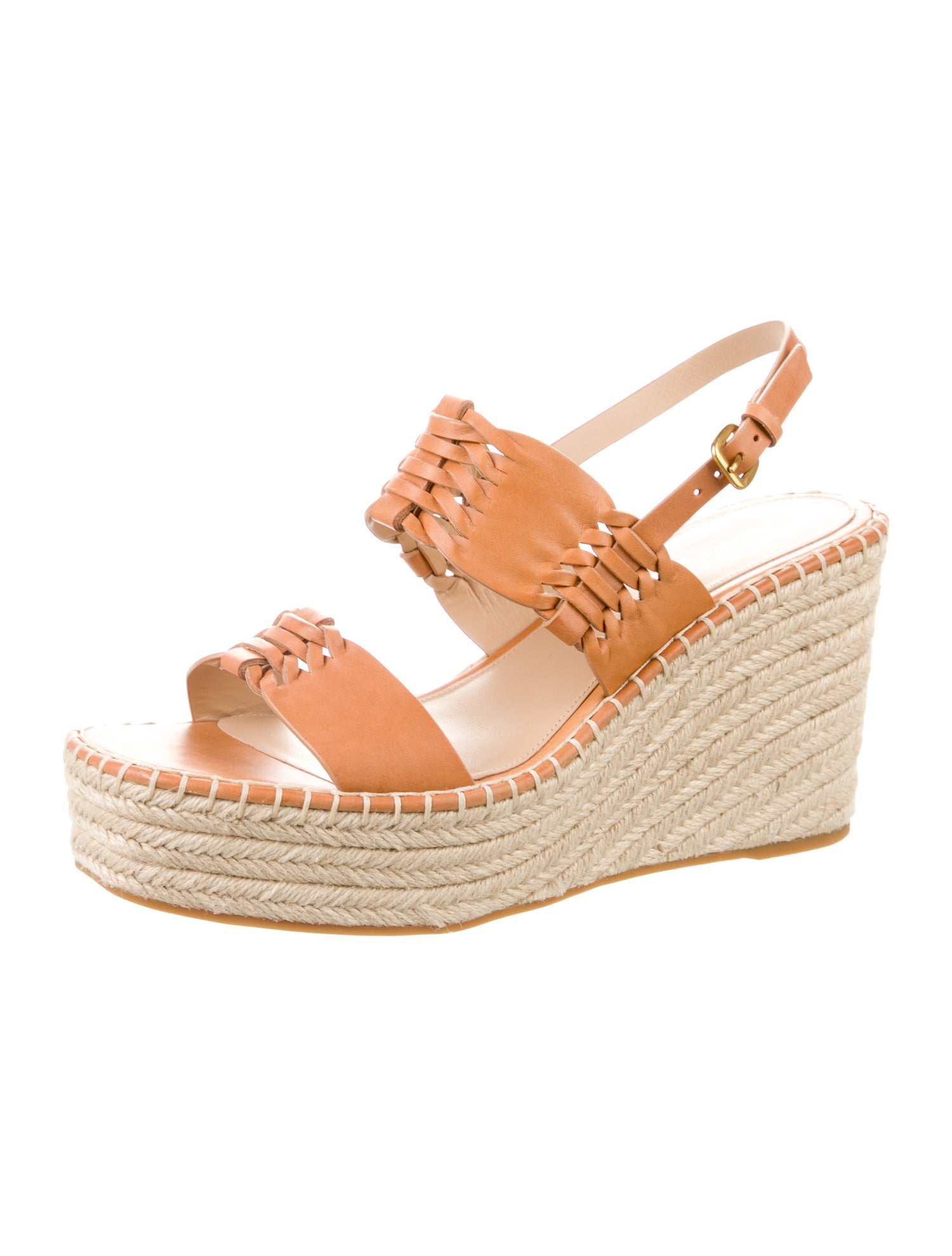 Veronica Beard Leather Whipstitch Trim Espadrilles