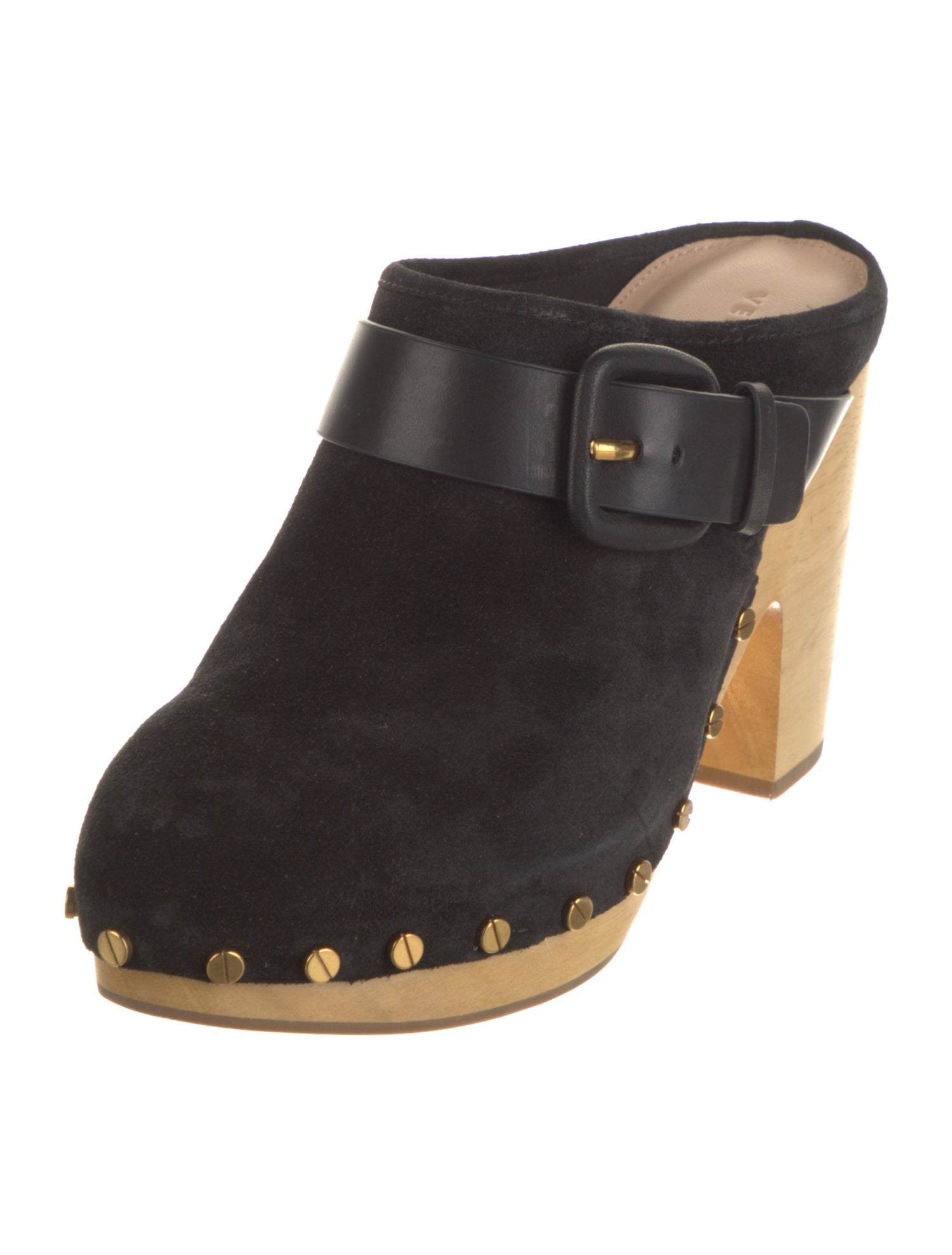 Veronica Beard Suede Studded Accents Slides