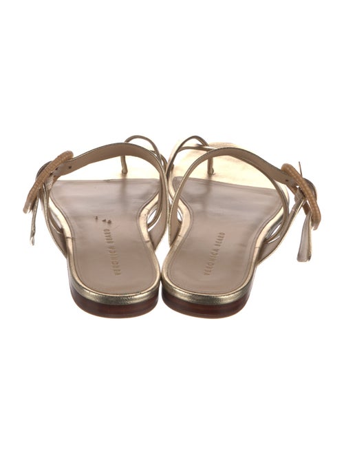 Veronica Beard Leather Animal Print Slides