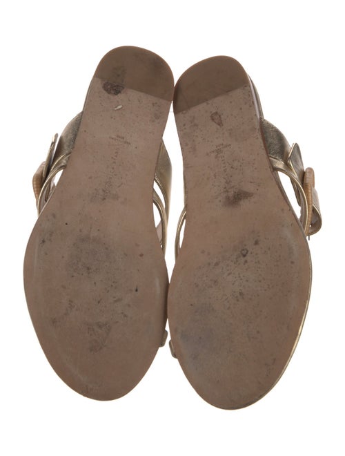 Veronica Beard Leather Animal Print Slides