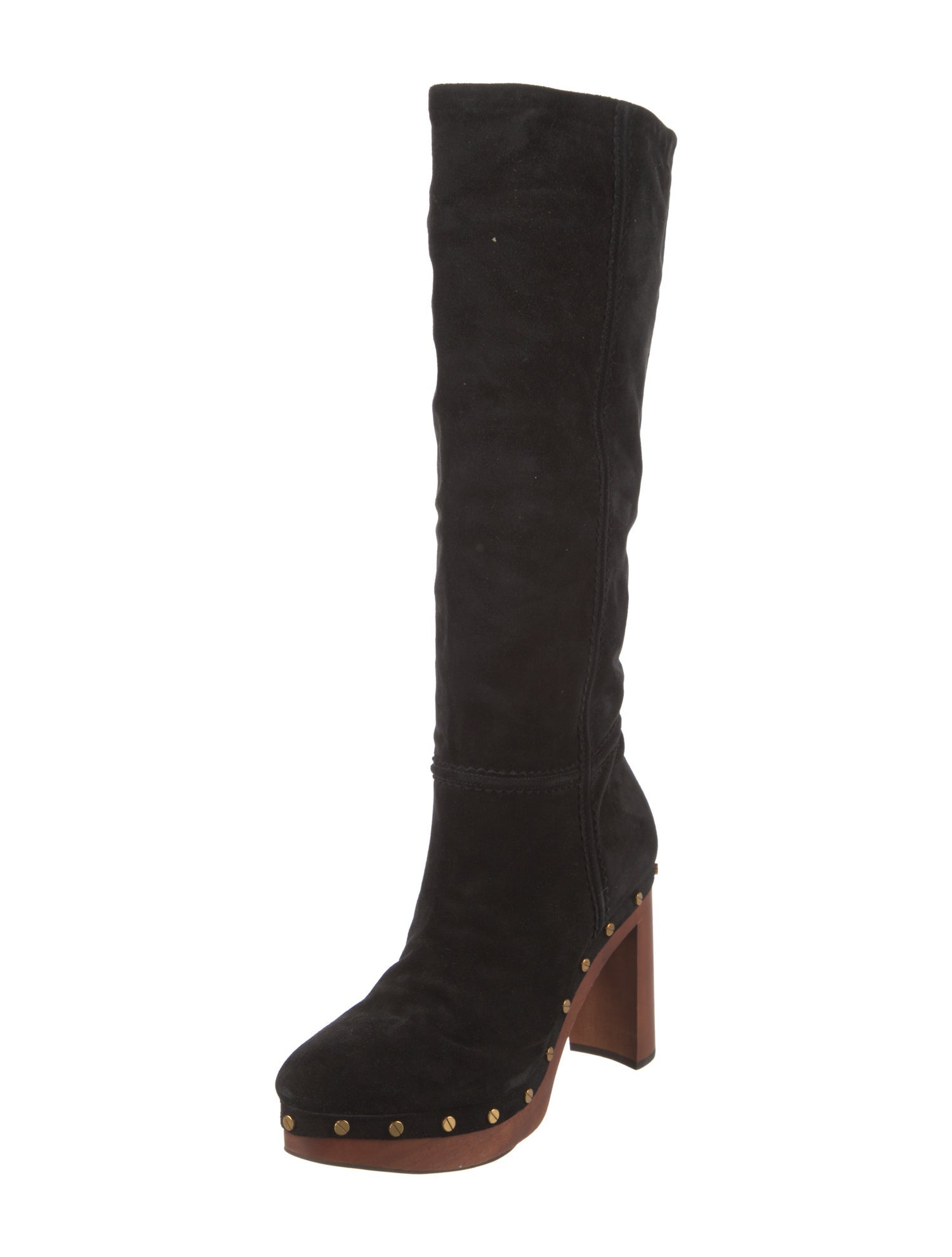 Veronica Beard Suede Colorblock Pattern Boots